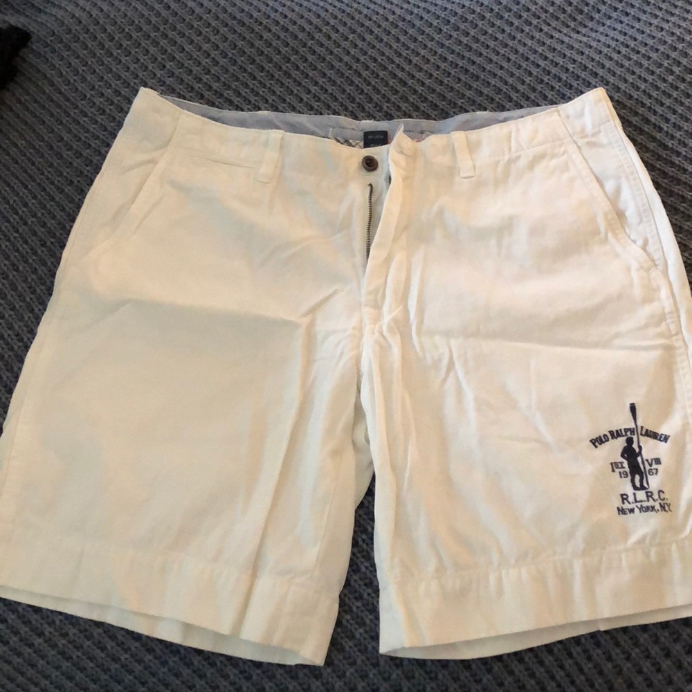 NY Ralph Lauren White Embroidered Shorts